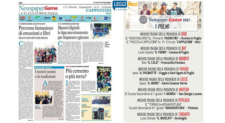 Newspapergame: premiati gli alunni della scuola “Cappuccini”