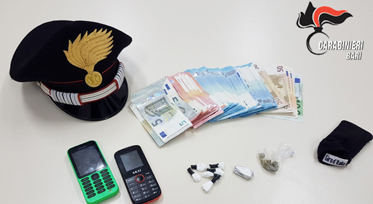 Droga: arrestato pusher a San Pietro Piturno con cocaina e 2mila euro