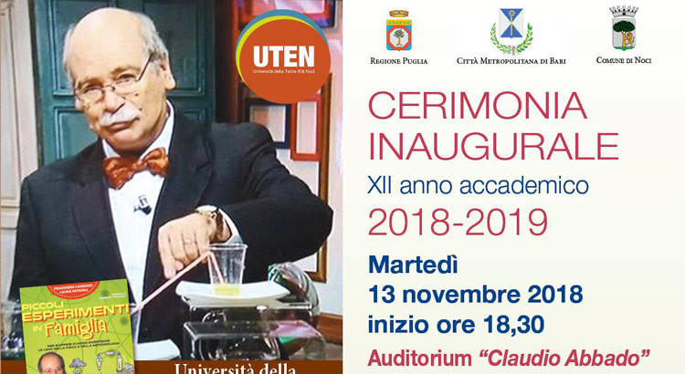 UTEN: cerimonia inaugurale dell’A.A. 2018/2019 con il Col. Laurenzi