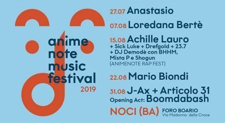 “Anime Note”: a Noci J-ax, Anastasio, Loredana Bertè, Achille Lauro e Mario Biondi