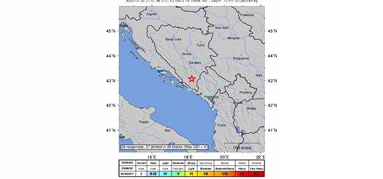 Terremoto in Bosnia, avvertito a Noci